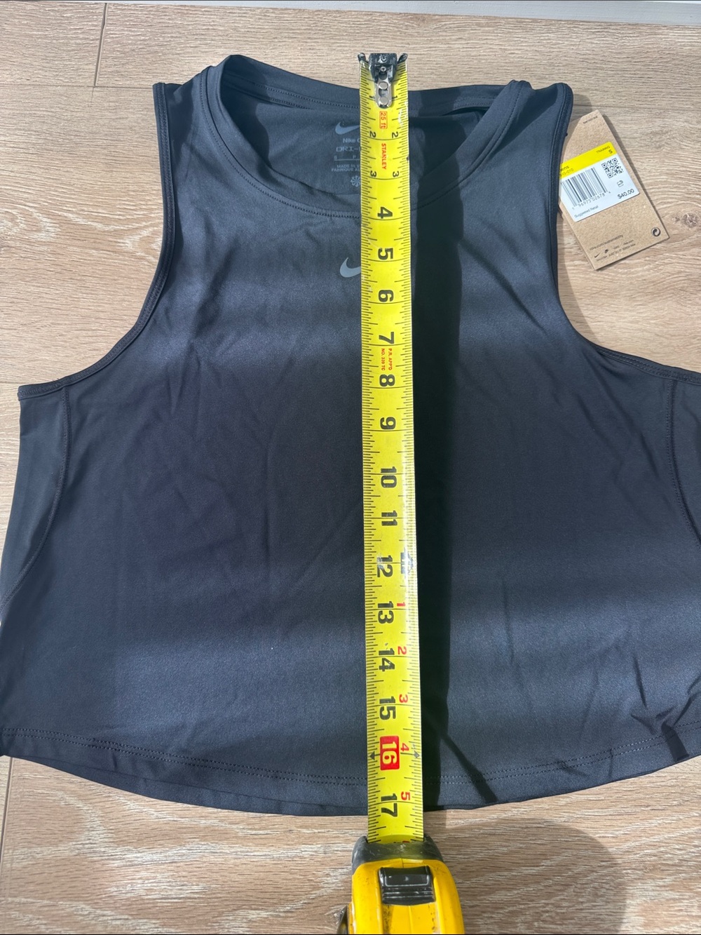 Nike Black Women's Crop Tank top dri-fit - Picture 6 of 12
